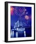 Fireworks Over the Tower Bridge, London, Great Britain, UK-Jim Zuckerman-Framed Photographic Print