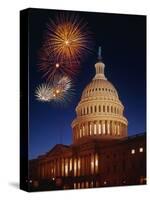 Fireworks over U.S. Capitol-Bill Ross-Stretched Canvas