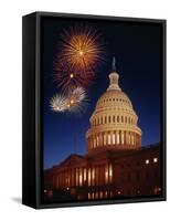Fireworks over U.S. Capitol-Bill Ross-Framed Stretched Canvas