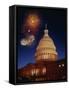 Fireworks over U.S. Capitol-Bill Ross-Framed Stretched Canvas