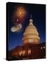 Fireworks over U.S. Capitol-Bill Ross-Stretched Canvas