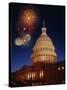 Fireworks over U.S. Capitol-Bill Ross-Stretched Canvas