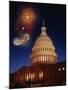 Fireworks over U.S. Capitol-Bill Ross-Mounted Photographic Print