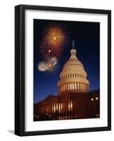 Fireworks over U.S. Capitol-Bill Ross-Framed Photographic Print