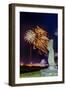 Fireworks Ring in the New Year from the Town of Hanga Roa over Moai-Michael Nolan-Framed Photographic Print