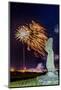 Fireworks Ring in the New Year from the Town of Hanga Roa over Moai-Michael Nolan-Mounted Photographic Print