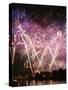 Fireworks Show by the Wawel Castle over Vistula River, Krakow, Poland-pryzmat-Stretched Canvas