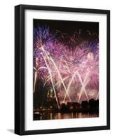 Fireworks Show by the Wawel Castle over Vistula River, Krakow, Poland-pryzmat-Framed Photographic Print