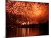 Fireworks Show by the Wawel Castle over Vistula River, Krakow, Poland-pryzmat-Mounted Photographic Print