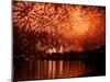 Fireworks Show by the Wawel Castle over Vistula River, Krakow, Poland-pryzmat-Mounted Photographic Print