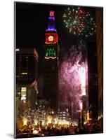 Fireworks Show is Part of the New Year Celebration Along the 16th Street Mall in Downtown Denver-null-Mounted Photographic Print