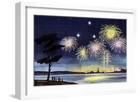 Fireworks Show - Jack & Jill-Wilmer H. Wickham-Framed Giclee Print