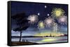 Fireworks Show - Jack & Jill-Wilmer H. Wickham-Framed Stretched Canvas
