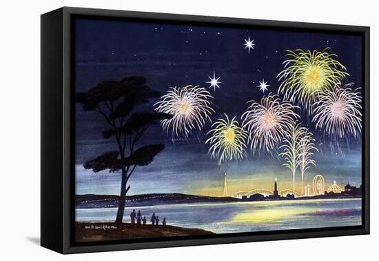 Fireworks Show - Jack & Jill-Wilmer H. Wickham-Framed Stretched Canvas