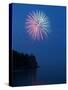 Fireworks, Split Rock Lighthouse, Minnesota, USA-Peter Hawkins-Stretched Canvas