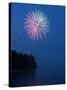 Fireworks, Split Rock Lighthouse, Minnesota, USA-Peter Hawkins-Stretched Canvas