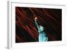 Fireworks Surrounding Statue of Liberty-Joe Polimeni-Framed Photographic Print