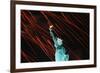 Fireworks Surrounding Statue of Liberty-Joe Polimeni-Framed Photographic Print