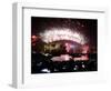 Fireworks That Flash Above Sydney Harbour Bridge and Opera House During New Year Celebrations-null-Framed Photographic Print