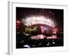 Fireworks That Flash Above Sydney Harbour Bridge and Opera House During New Year Celebrations-null-Framed Photographic Print