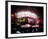 Fireworks That Flash Above Sydney Harbour Bridge and Opera House During New Year Celebrations-null-Framed Photographic Print