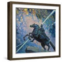Fireworks. the Bronze Horseman-Boris Michaylovich Kustodiev-Framed Giclee Print