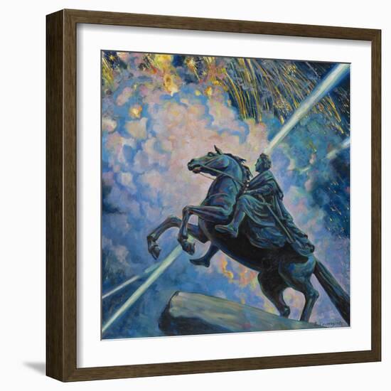 Fireworks. the Bronze Horseman-Boris Michaylovich Kustodiev-Framed Giclee Print