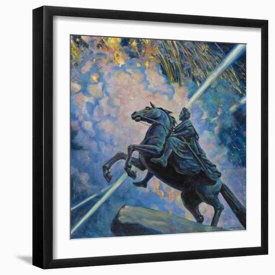 Fireworks. the Bronze Horseman-Boris Michaylovich Kustodiev-Framed Giclee Print