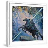 Fireworks. the Bronze Horseman-Boris Michaylovich Kustodiev-Framed Giclee Print