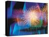 Fireworks with Digital Composite Background-null-Stretched Canvas