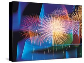 Fireworks with Digital Composite Background-null-Stretched Canvas