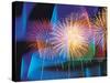 Fireworks with Digital Composite Background-null-Stretched Canvas