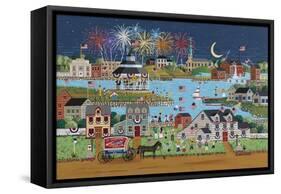 FireworksOverCoeLake-Anthony Kleem-Framed Stretched Canvas