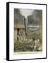 Firing a Cannon into Clouds to Prevent a Hail Storm, 1901-null-Framed Stretched Canvas