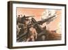 Firing Cannon-null-Framed Premium Giclee Print