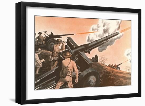 Firing Cannon-null-Framed Art Print