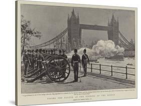 Firing the Salute at the Opening of the Bridge-Frank Dadd-Stretched Canvas