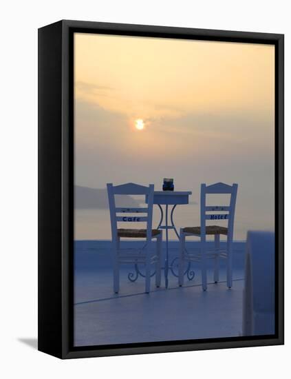 Firostefani, Santorini, Cyclades Islands, Greek Islands, Greece, Europe-Hans Peter Merten-Framed Stretched Canvas