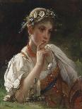 Young Girl with a Garland-Firs Sergeevich Zhuravlev-Giclee Print