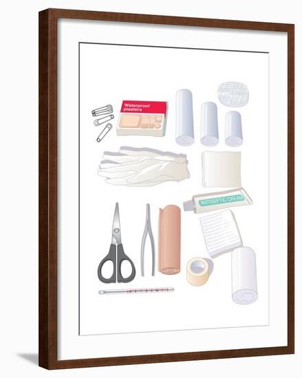 First Aid Kit Equipment, Artwork-Peter Gardiner-Framed Photographic Print