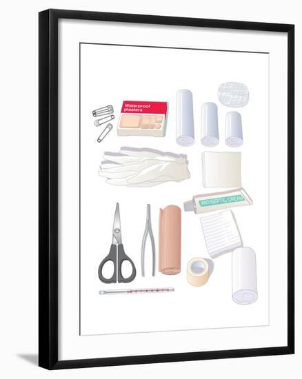 First Aid Kit Equipment, Artwork-Peter Gardiner-Framed Photographic Print