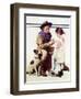 First Aid Lesson (or Scout Bandaging Girl’s Finger)-Norman Rockwell-Framed Giclee Print