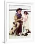 First Aid Lesson (or Scout Bandaging Girl’s Finger)-Norman Rockwell-Framed Giclee Print