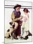 First Aid Lesson (or Scout Bandaging Girl’s Finger)-Norman Rockwell-Mounted Giclee Print