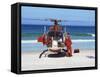 First Aid Medical Helicopter Lands on the Beach, South Africa, Africa-Yadid Levy-Framed Stretched Canvas