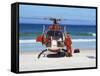 First Aid Medical Helicopter Lands on the Beach, South Africa, Africa-Yadid Levy-Framed Stretched Canvas