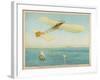 First Air Crossing of the English Channel: Approaching the Cliffs of Dover-null-Framed Art Print