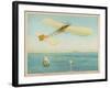 First Air Crossing of the English Channel: Approaching the Cliffs of Dover-null-Framed Art Print