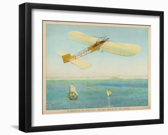 First Air Crossing of the English Channel: Approaching the Cliffs of Dover-null-Framed Art Print