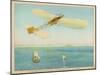 First Air Crossing of the English Channel: Approaching the Cliffs of Dover-null-Mounted Art Print